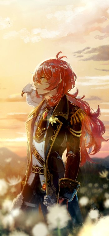 Diluc (Genshin Impact) video game Genshin Impact Phone Wallpaper