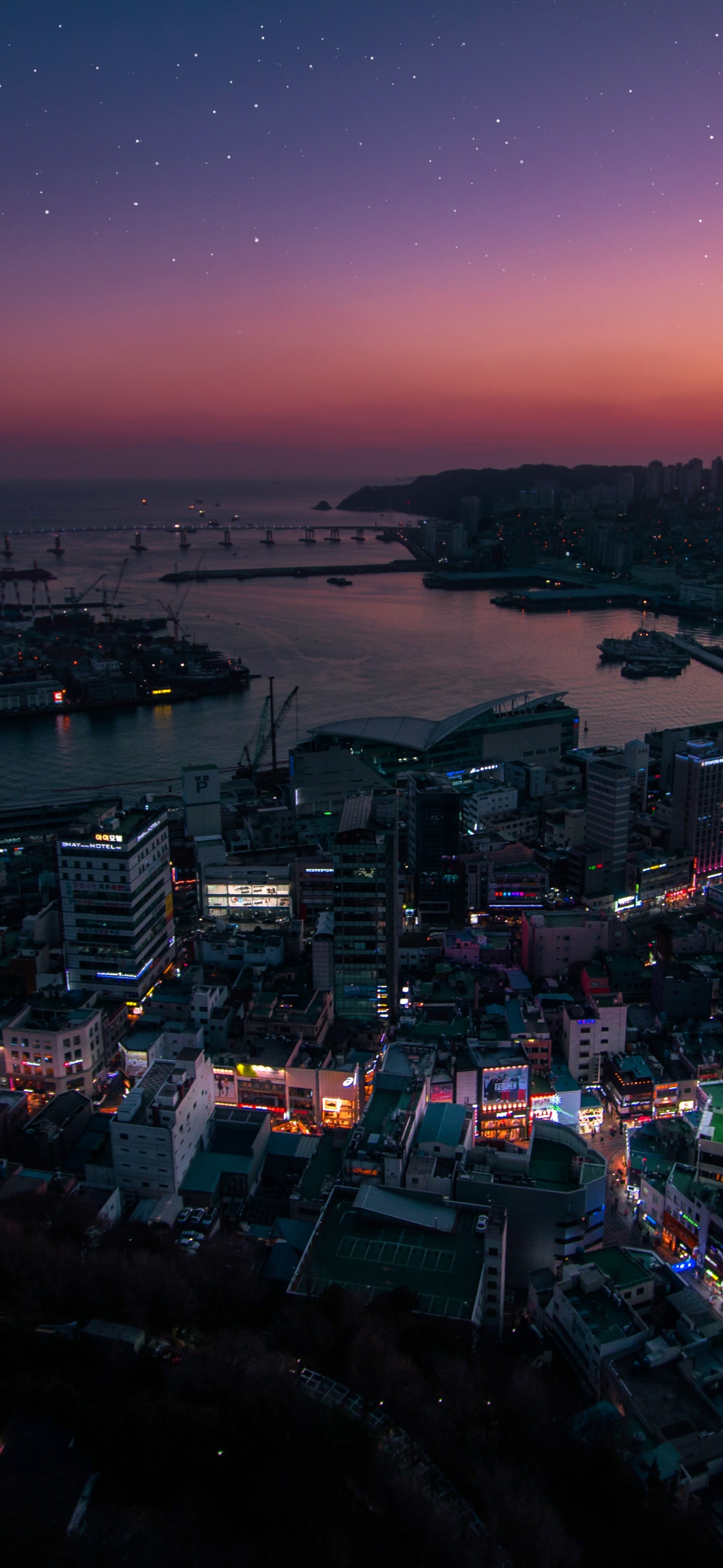 Night falls on Busan, South Korea by Pang Yuhao