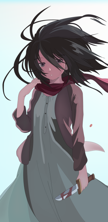 Mikasa Ackerman Anime Attack on Titan Phone Wallpaper