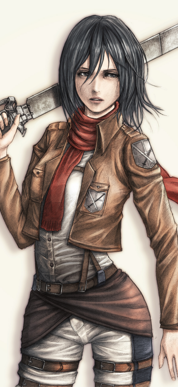 Mikasa Ackerman Attack on Titan Anime Phone Wallpaper