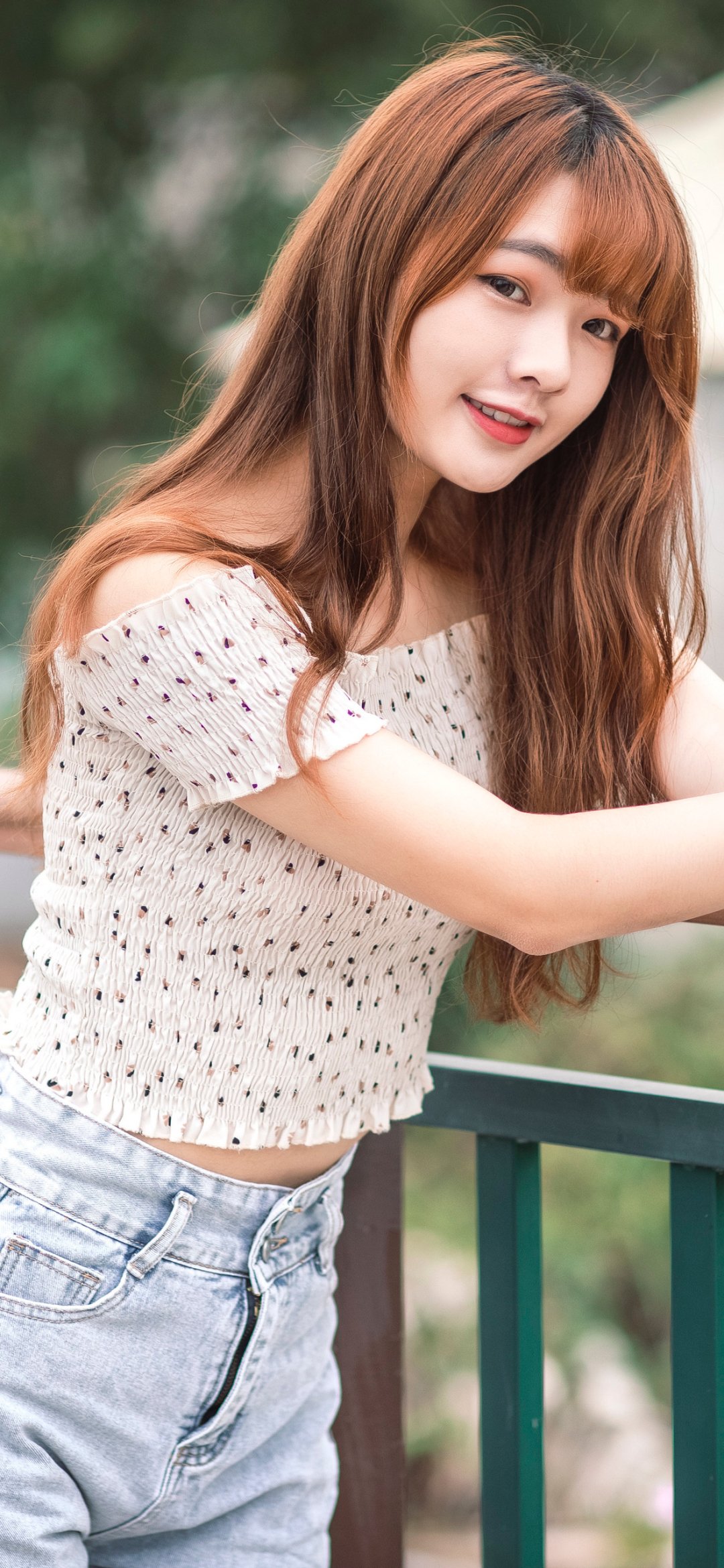 Download Depth Of Field Long Hair Brunette Model Woman Asian Phone Wallpaper