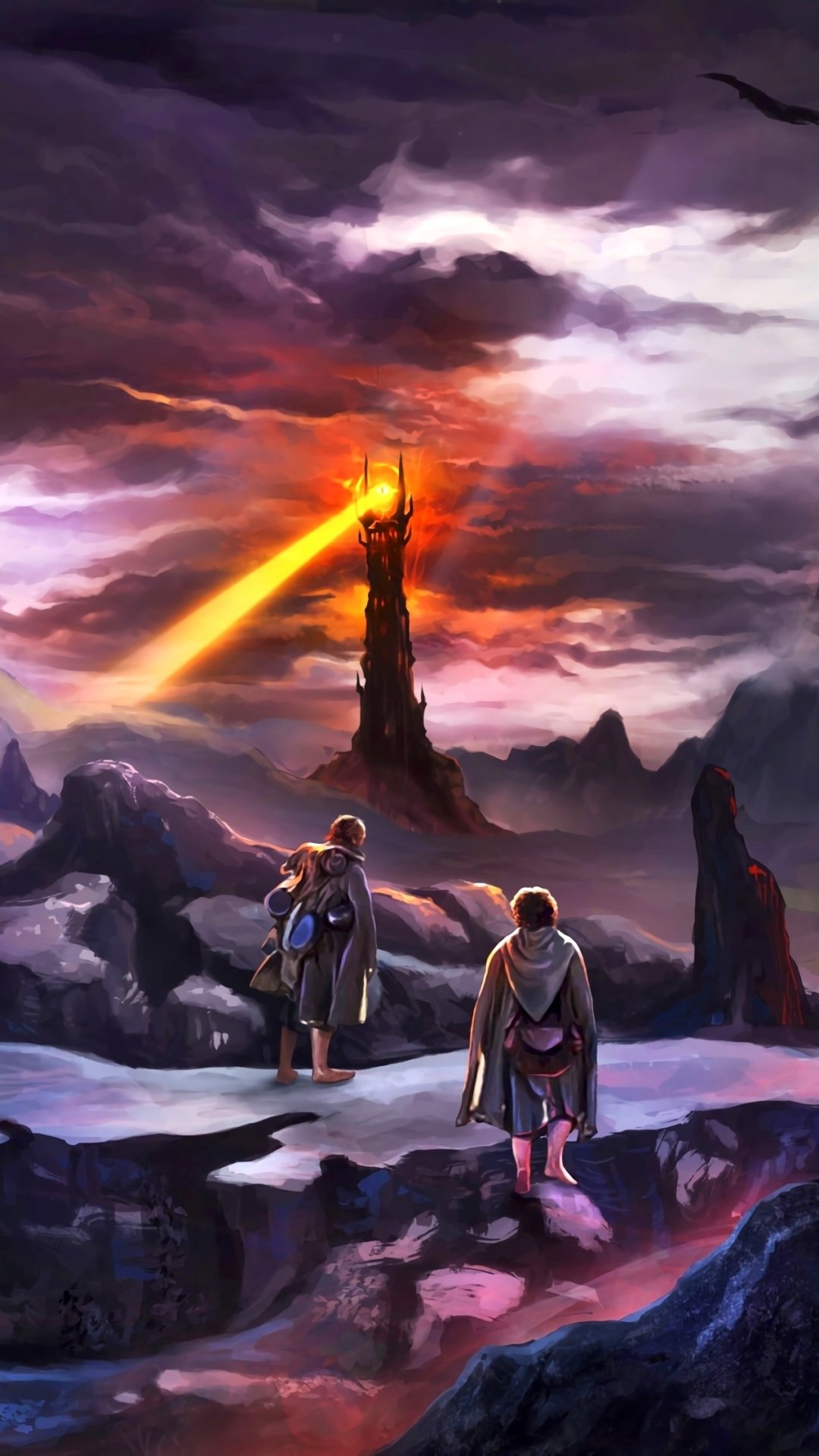 Download Gollum Samwise Gamgee Frodo Baggins Mordor Fantasy The Lord Of The Rings Phone Wallpaper