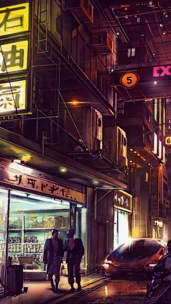Sci Fi cyberpunk Phone Wallpaper