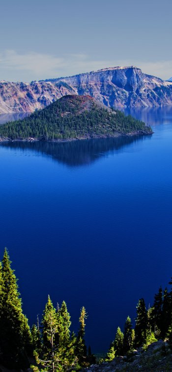island lake USA nature Crater Lake Phone Wallpaper