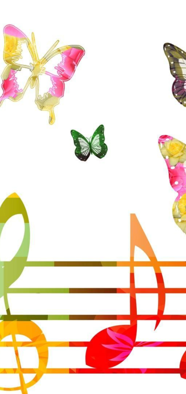 Music Notes and Butterflies
