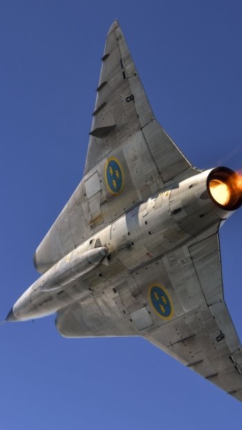 warplane aircraft jet fighter military Saab 35 Draken Phone Wallpaper