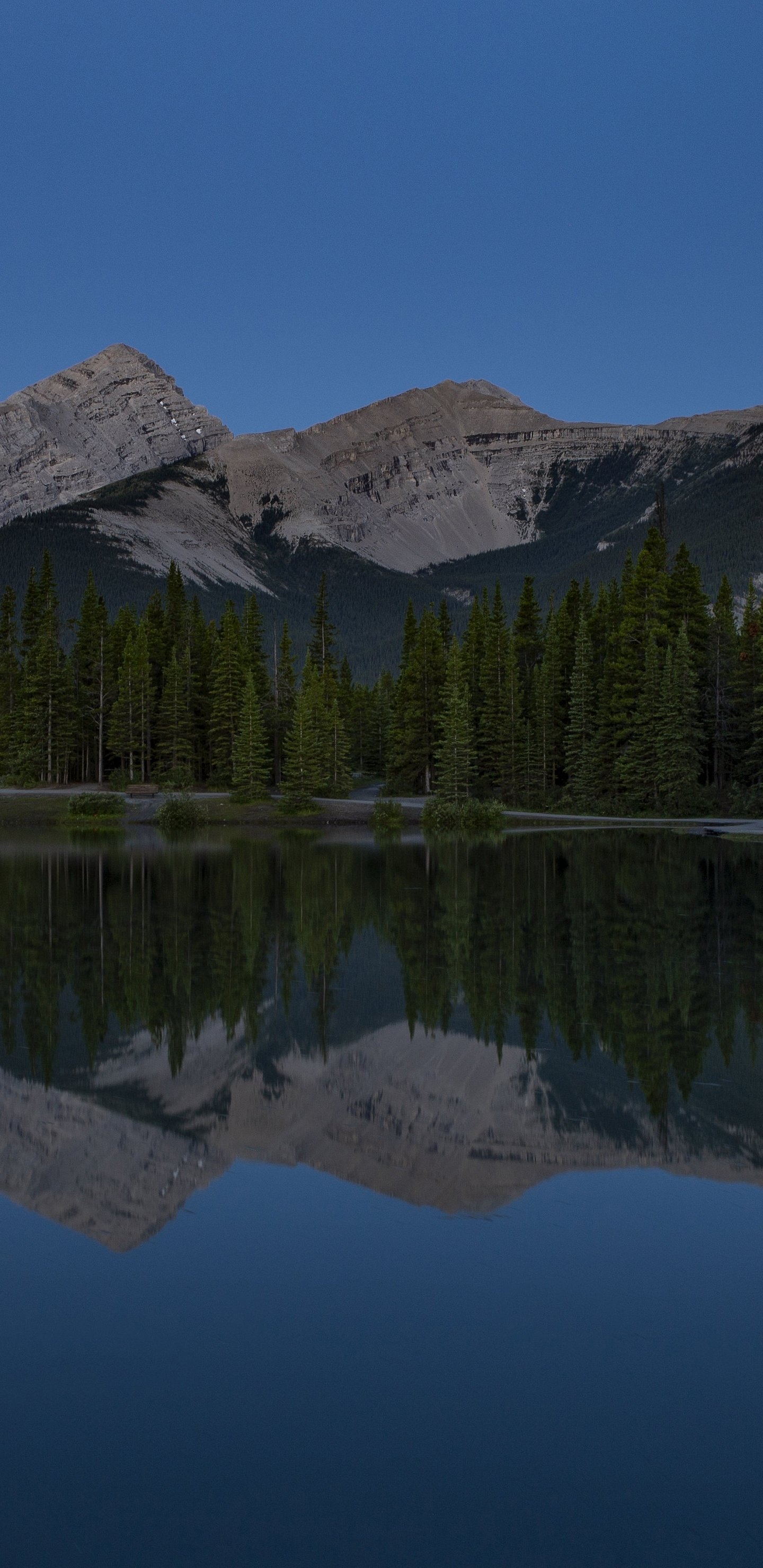 Download Alberta Canada Night Mountain Nature Reflection Phone Wallpaper