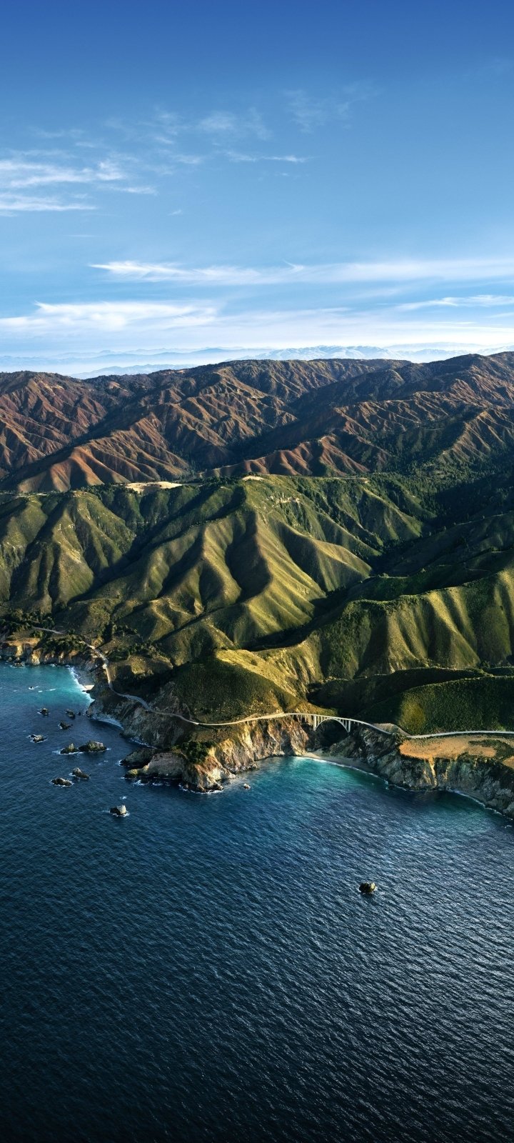 Download Apple Inc. Landscape Ocean Coastline Aerial Mountain Nature Big Sur Phone Wallpaper