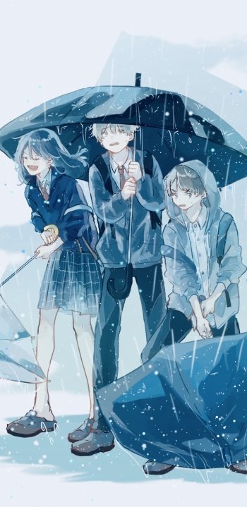 Anime rain Phone Wallpaper