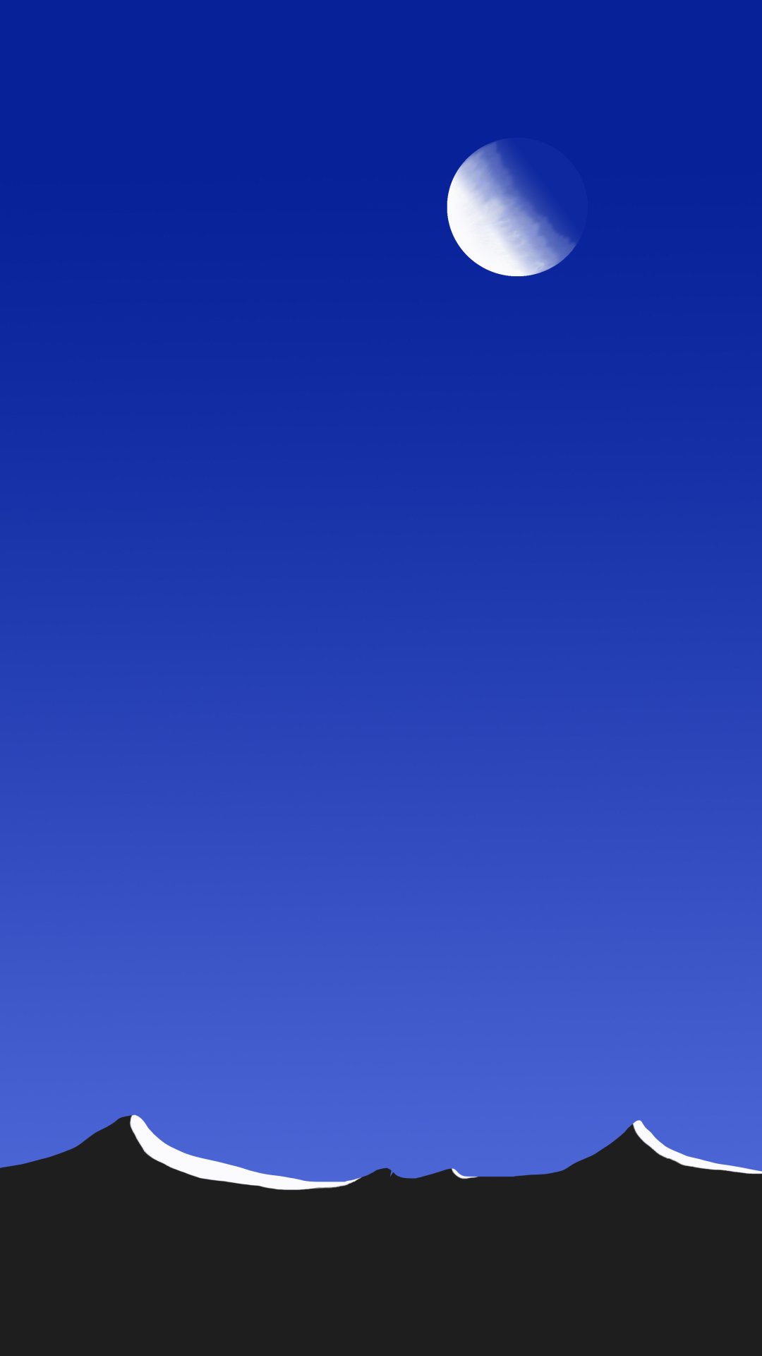 Download Night Sky Moon Mountain Artistic Landscape Phone Wallpaper