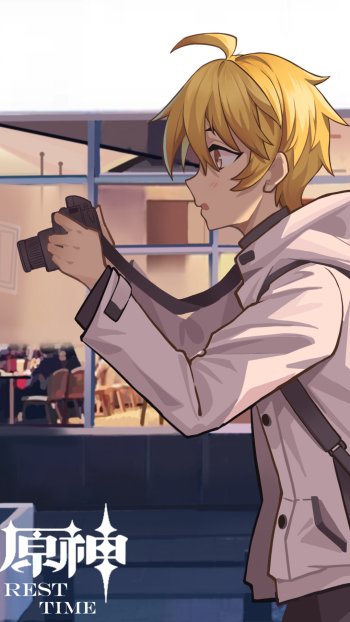 yellow eyes blonde Aether (Genshin Impact) video game Genshin Impact Phone Wallpaper