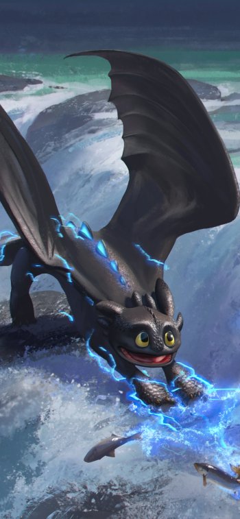 Toothless (How to Train Your Dragon) dragon How to Train Your Dragon movie How to Train Your Dragon: The Hidden World Phone Wallpaper
