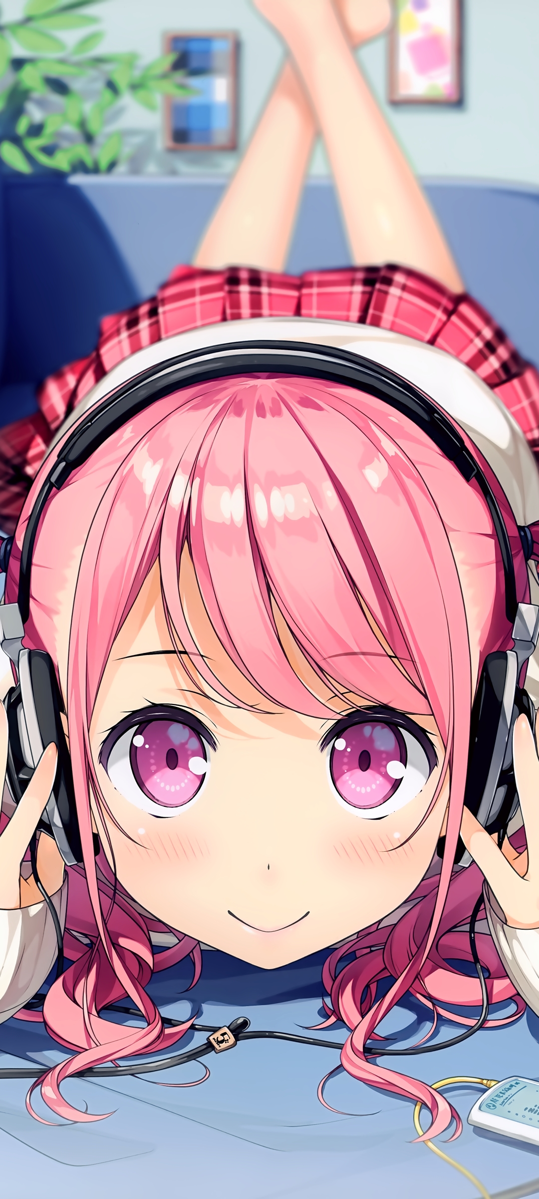 Anime Headphones Phone Wallpaper by カントク