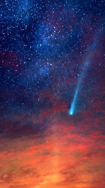 shooting star Anime sky anime sunset Sky Anime Phone Wallpaper