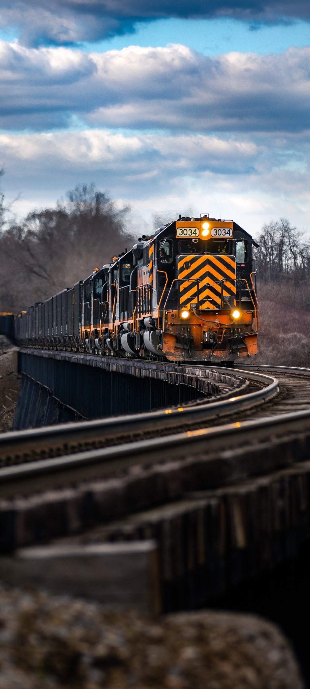 Download Locomotive Railroad Vehicle Train Phone Wallpaper