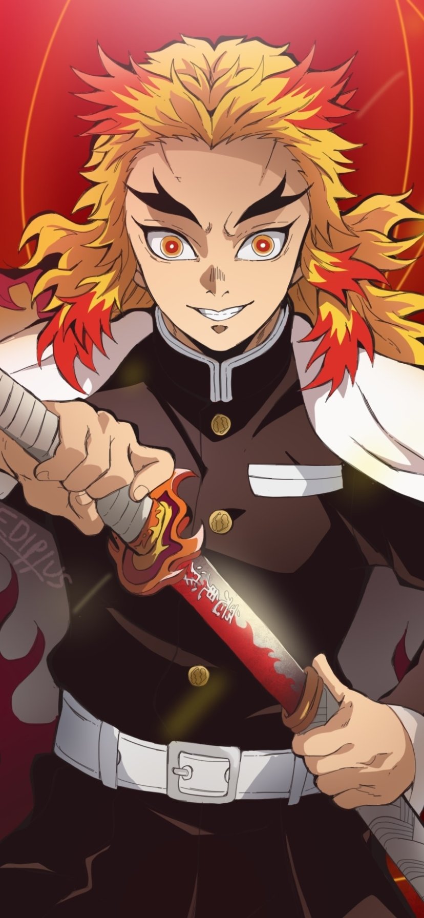 Download Kyojuro Rengoku Anime Demon Slayer: Kimetsu No Yaiba Phone Wallpaper