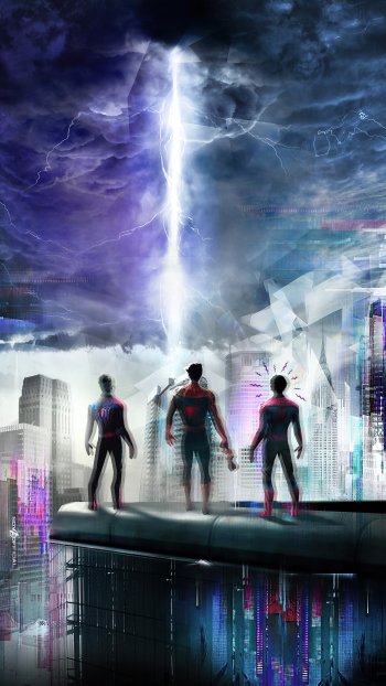 Peter Parker superhero spider man movie crossover Phone Wallpaper