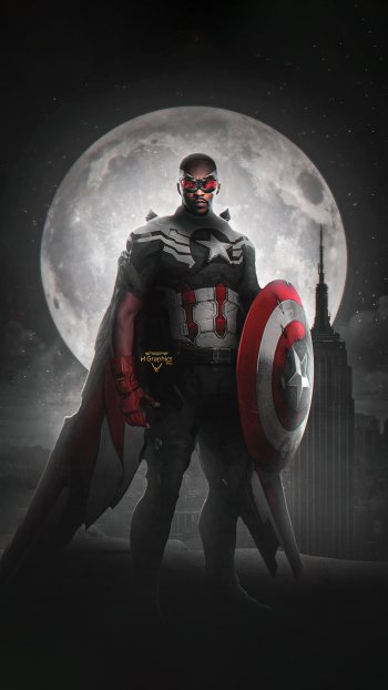 superhero Captain America Anthony Mackie Sam Wilson Falcon (Marvel Comics) TV Show The Falcon and the Winter Soldier Phone Wallpaper