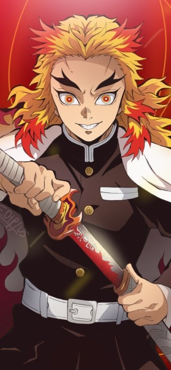 Kyojuro Rengoku Anime Demon Slayer: Kimetsu no Yaiba Phone Wallpaper
