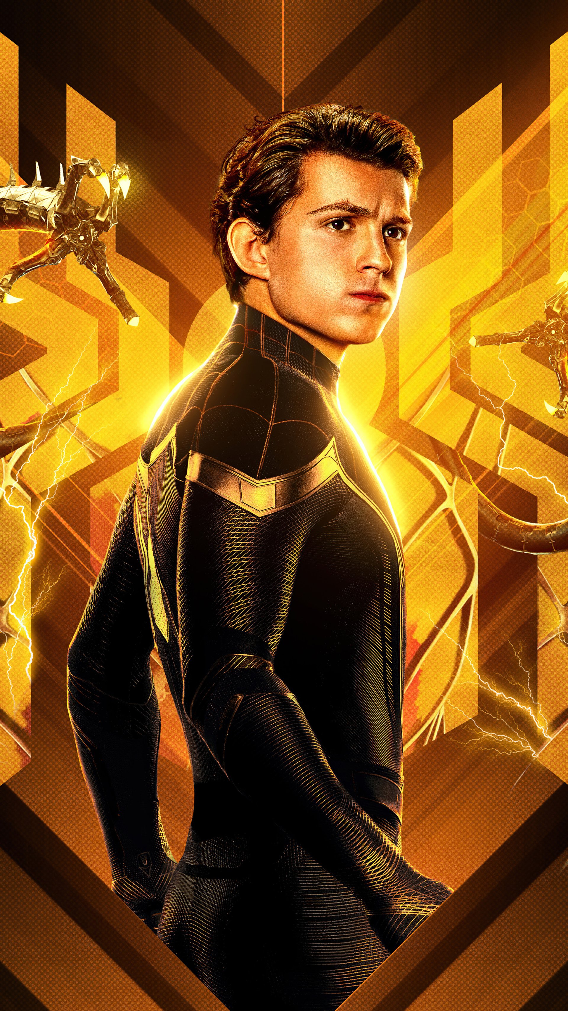 Download Tom Holland Superhero Spider Man Movie Spider-Man: No Way Home Phone Wallpaper