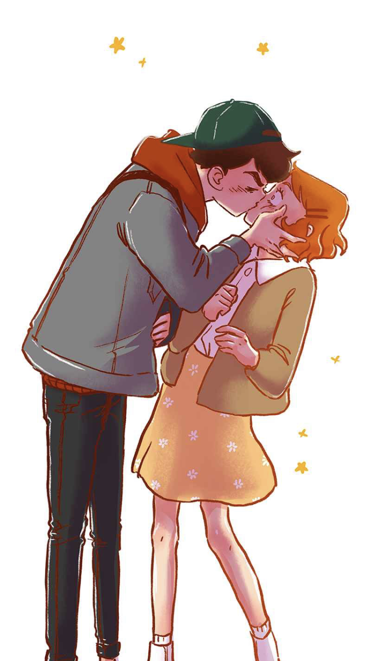 Download Patrick Gong (The Kiss Bet) Sara Lin (The Kiss Bet) Comic The Kiss Bet Phone Wallpaper