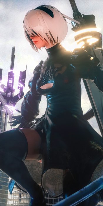 YoRHa No.2 Type B video game NieR: Automata Phone Wallpaper