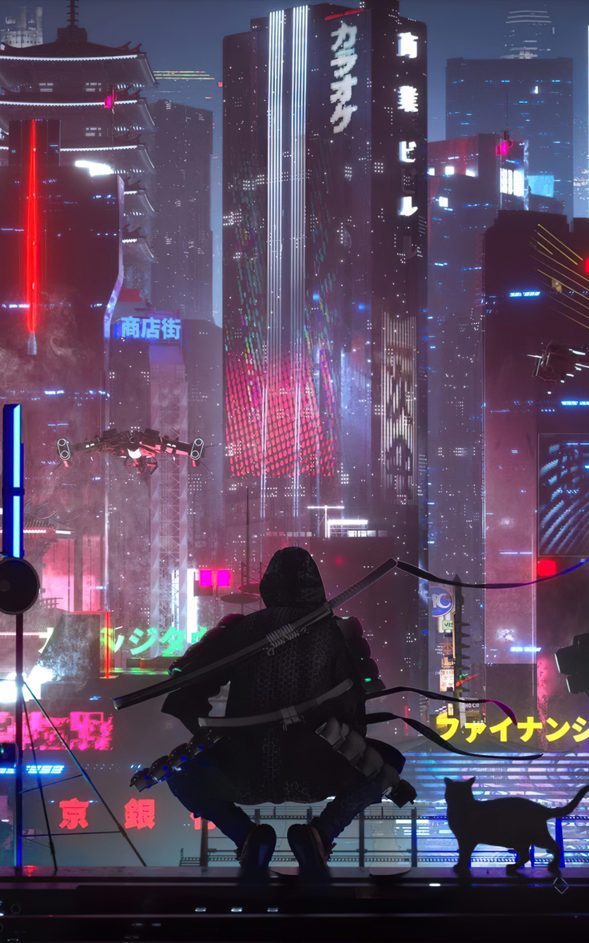 Sci Fi Cyberpunk Phone Wallpaper by XuTeng Pan - Mobile Abyss