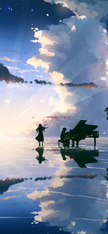 Kaori Miyazono Kousei Arima Anime Your Lie in April Phone Wallpaper