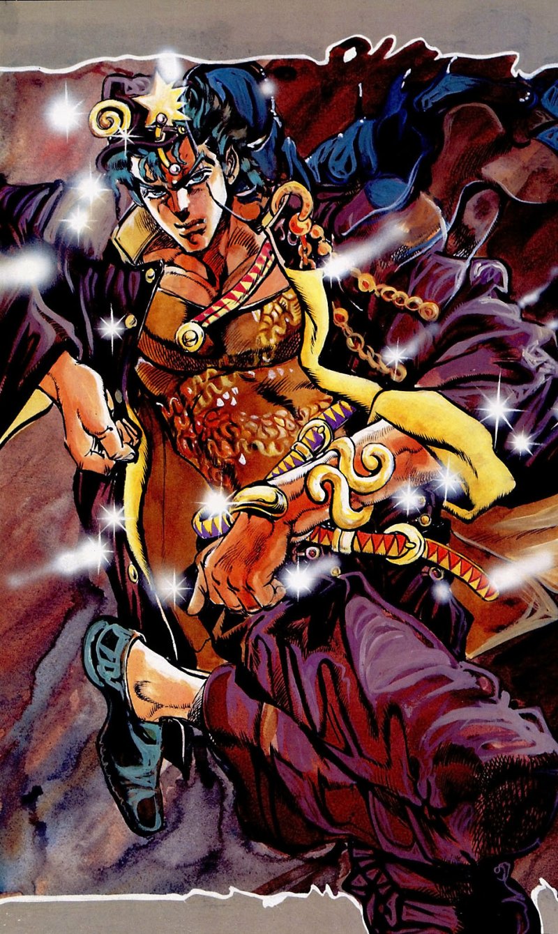 Anime phone wallpaper of Giorno Giovanna (JoJo's Bizarre Adventure): dynamic pose, ornate outfit, purple cloak, golden hair, and luminous highlights.