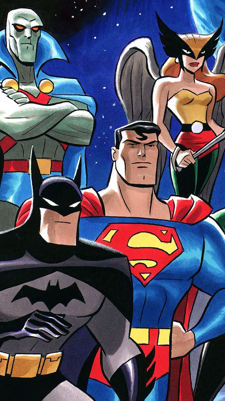 Justice League Phone Wallpaper by Bruce Timm
