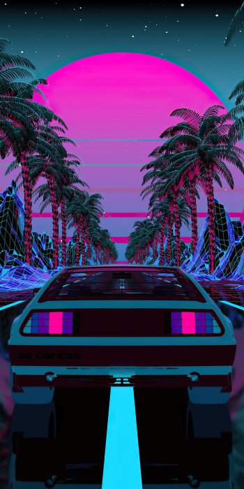 artistic retrowave Phone Wallpaper