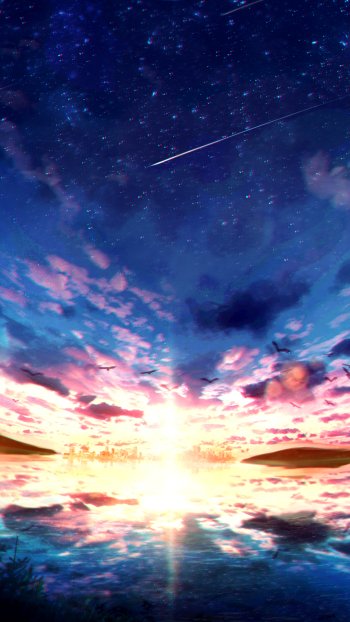 starry sky Anime sky anime sunset Sky Anime Phone Wallpaper
