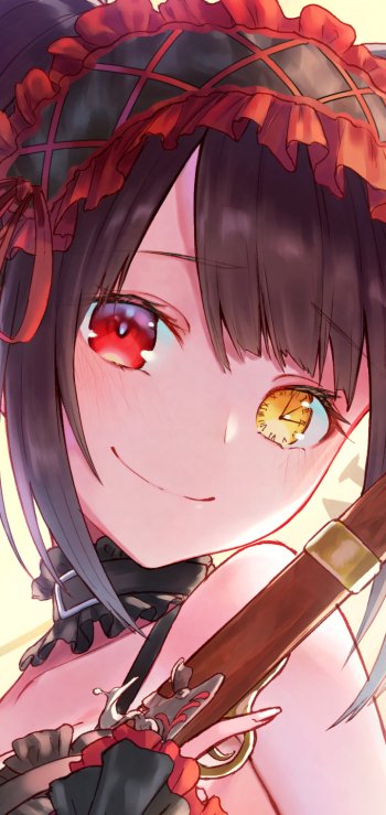 heterochromia Kurumi Tokisaki Anime Date A Live Phone Wallpaper