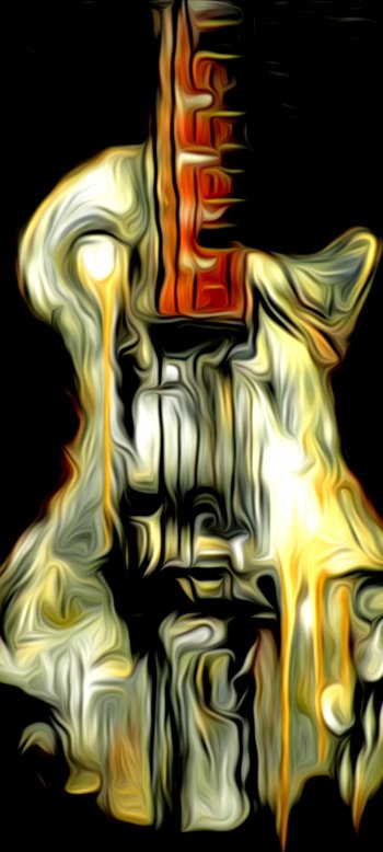 oil painting music guitar Phone Wallpaper