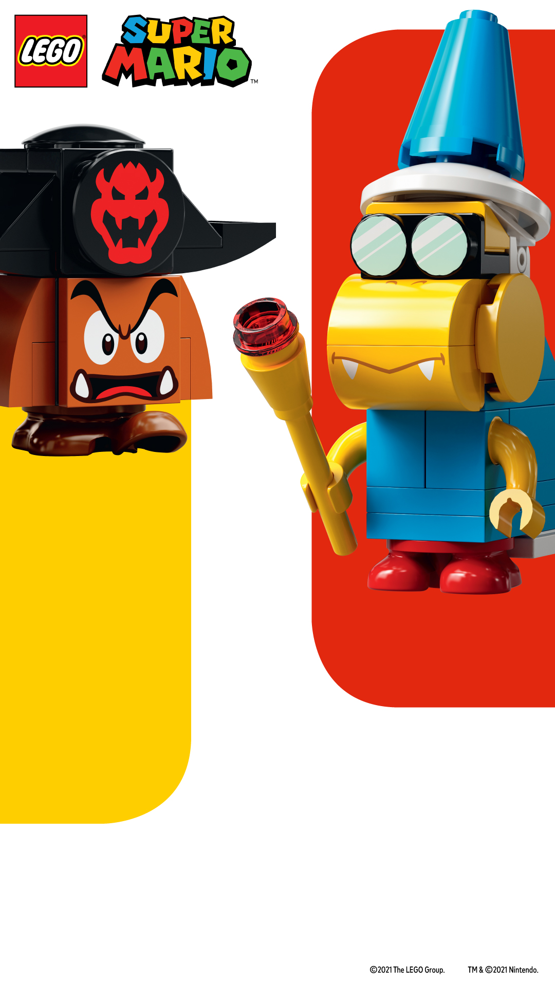 Goomba and Kamek in Lego Super Mario