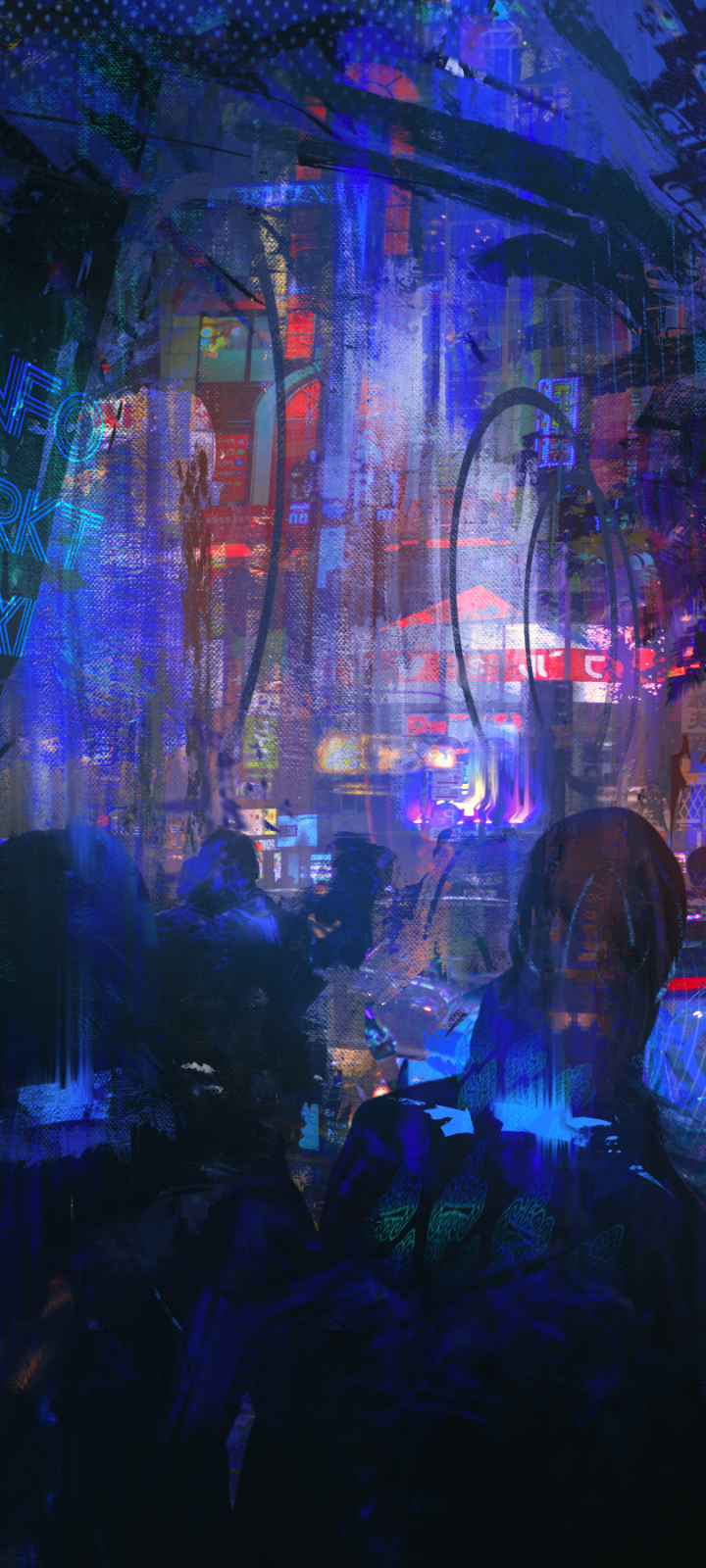 Sci Fi Cyberpunk Phone Wallpaper by Wadim Kashin