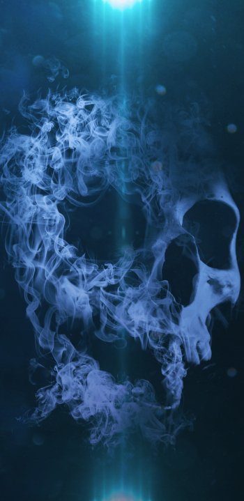 smoke dark skull Phone Wallpaper