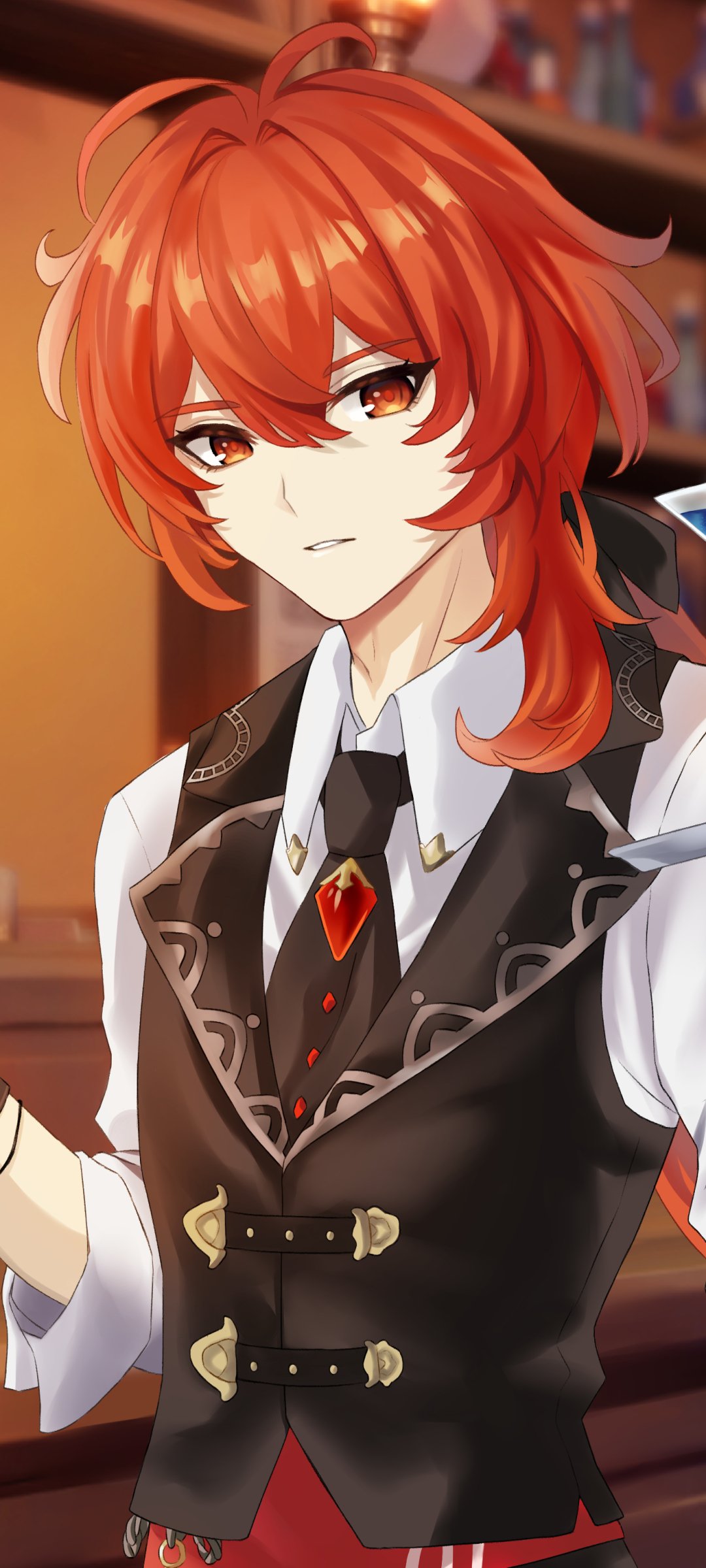 Download Diluc (Genshin Impact) Video Game Genshin Impact Phone Wallpaper