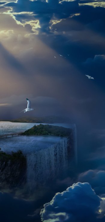 waterfall fantasy landscape fantasy landscape Phone Wallpaper