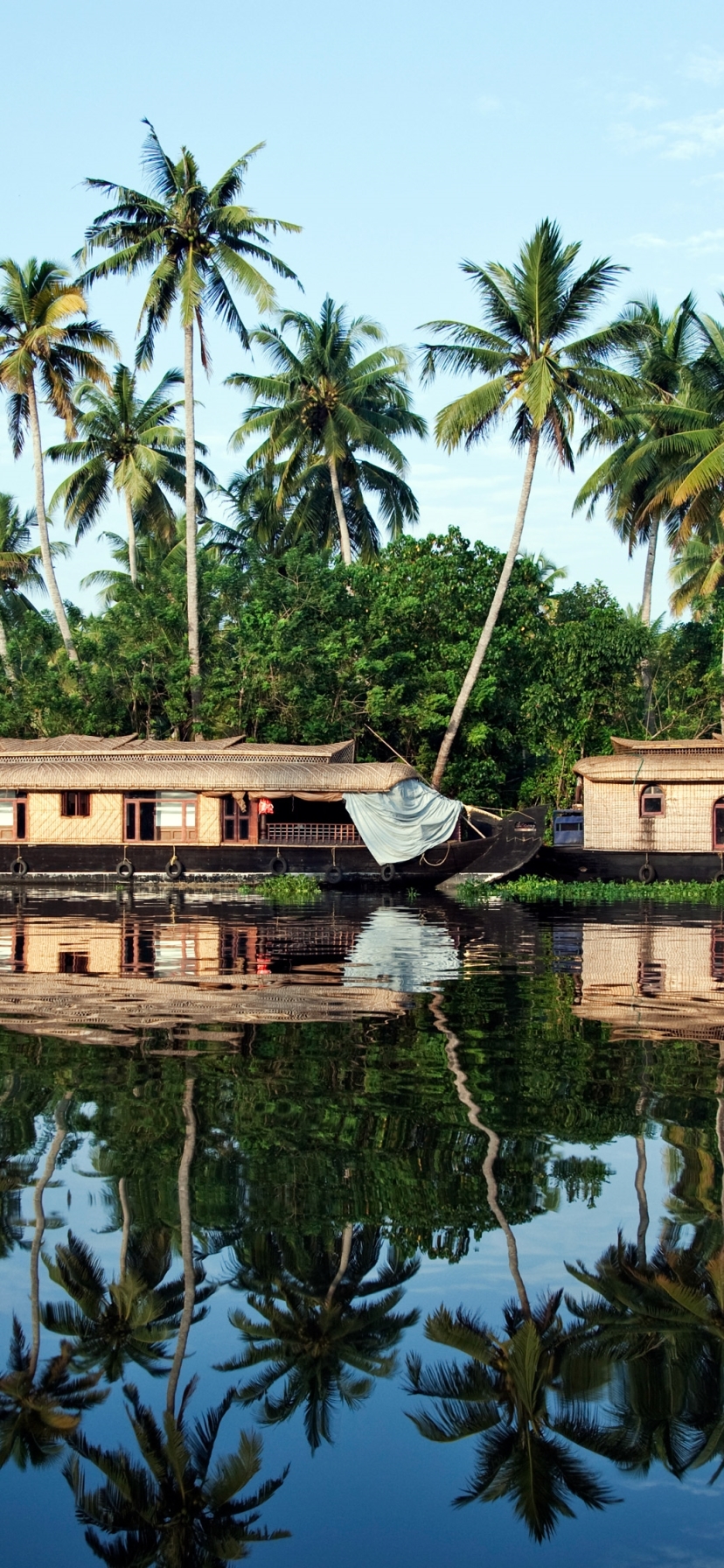 Houseboats in the backwaters in Alappuzha, Kerala, India by Martin Harvey