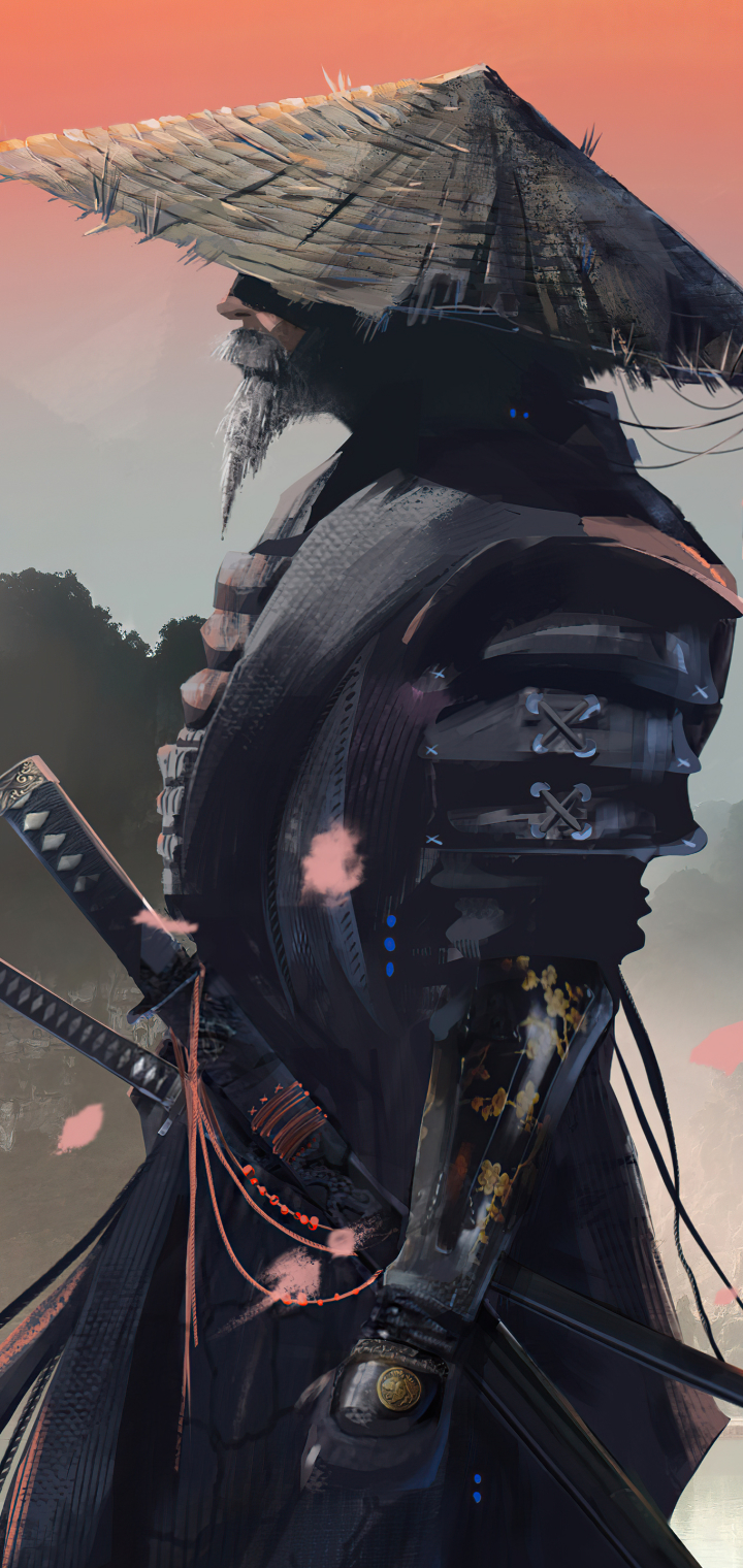 Fantasy Samurai Phone Wallpaper by Xavier Cuenca