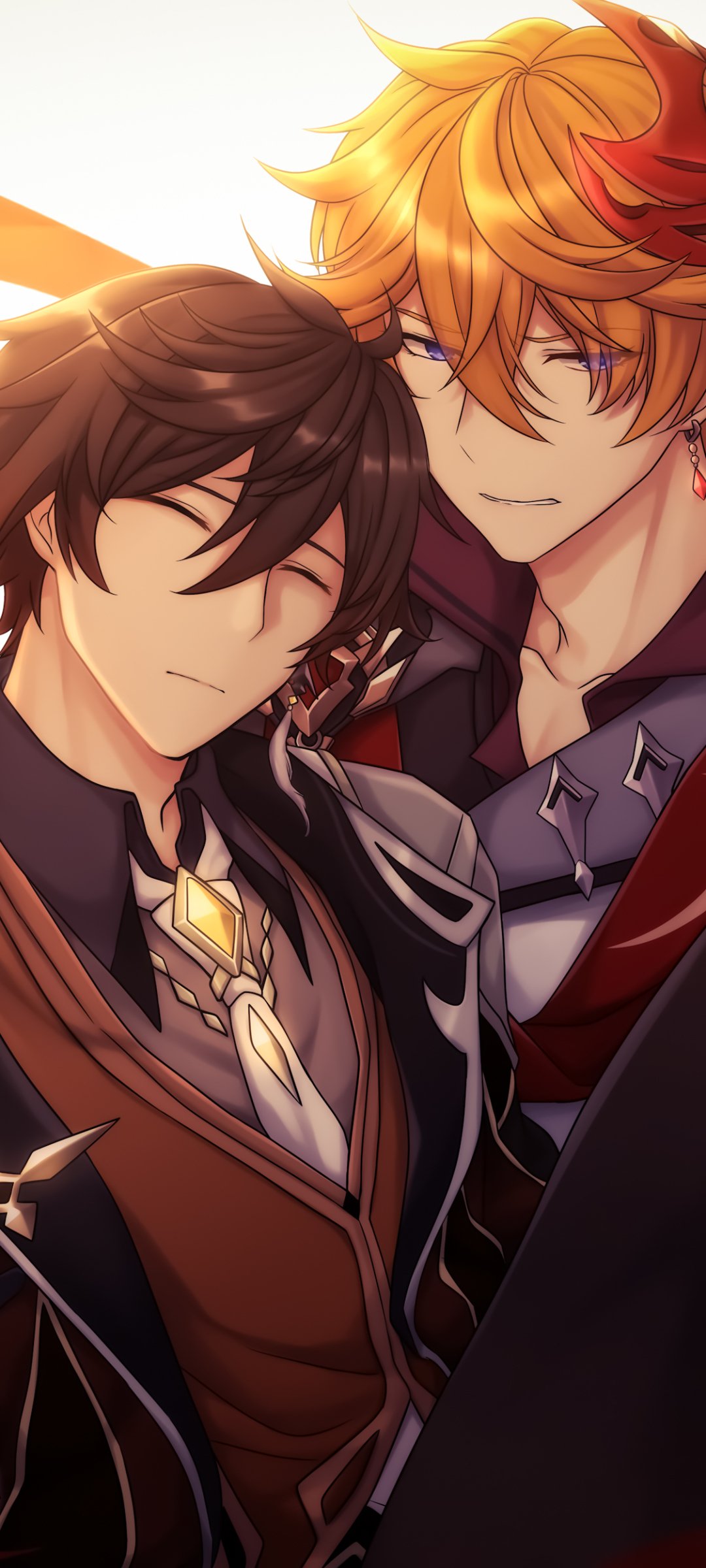 Download Zhongli (Genshin Impact) Tartaglia Childe (Genshin Impact) Video Game Genshin Impact Phone Wallpaper