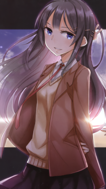 Mai Sakurajima Anime Rascal Does Not Dream of Bunny Girl Senpai Phone Wallpaper