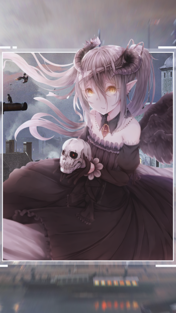 black dress Anime girl anime girl Phone Wallpaper