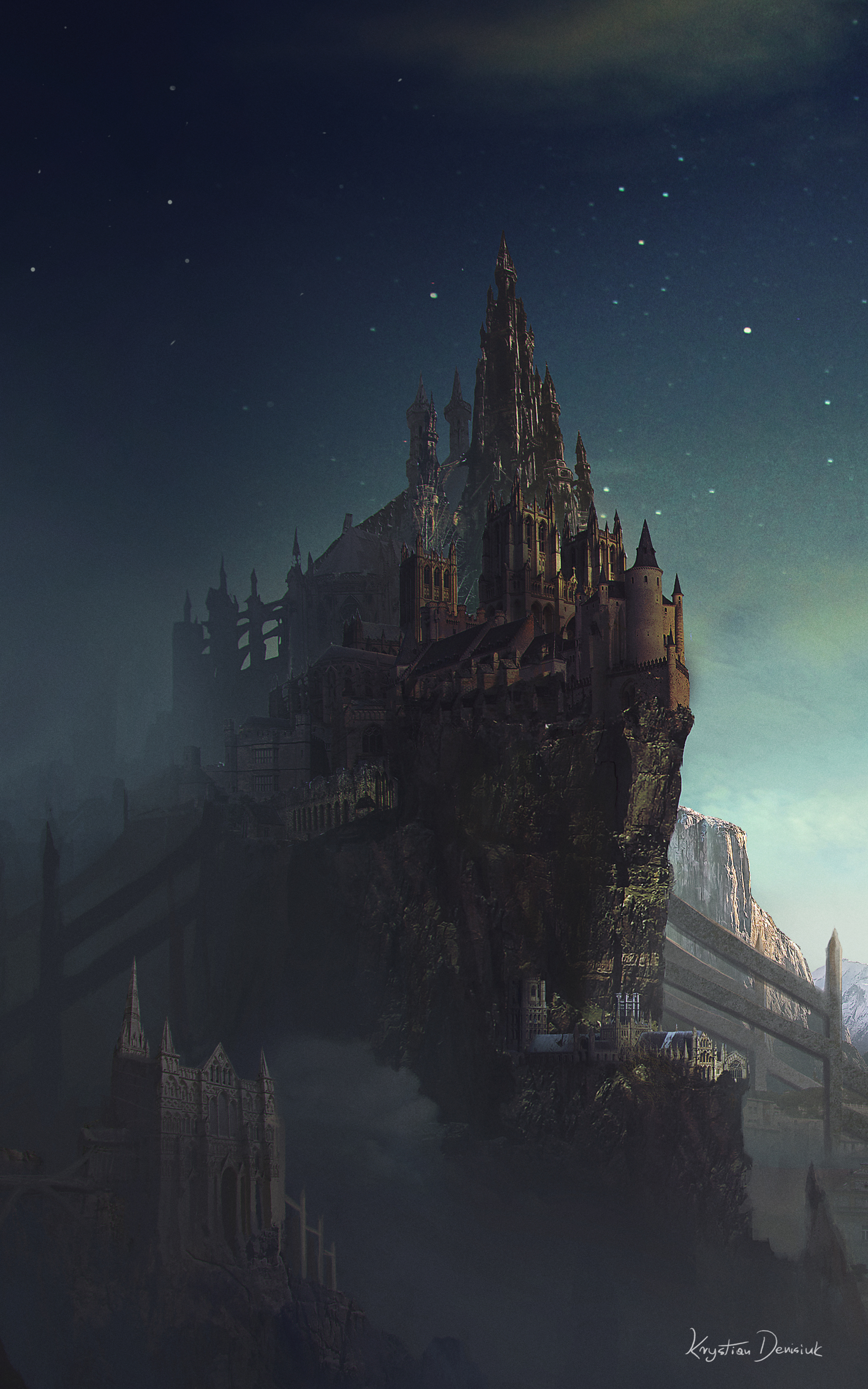 Fantasy Castle Phone Wallpaper by Krystian Denisiuk