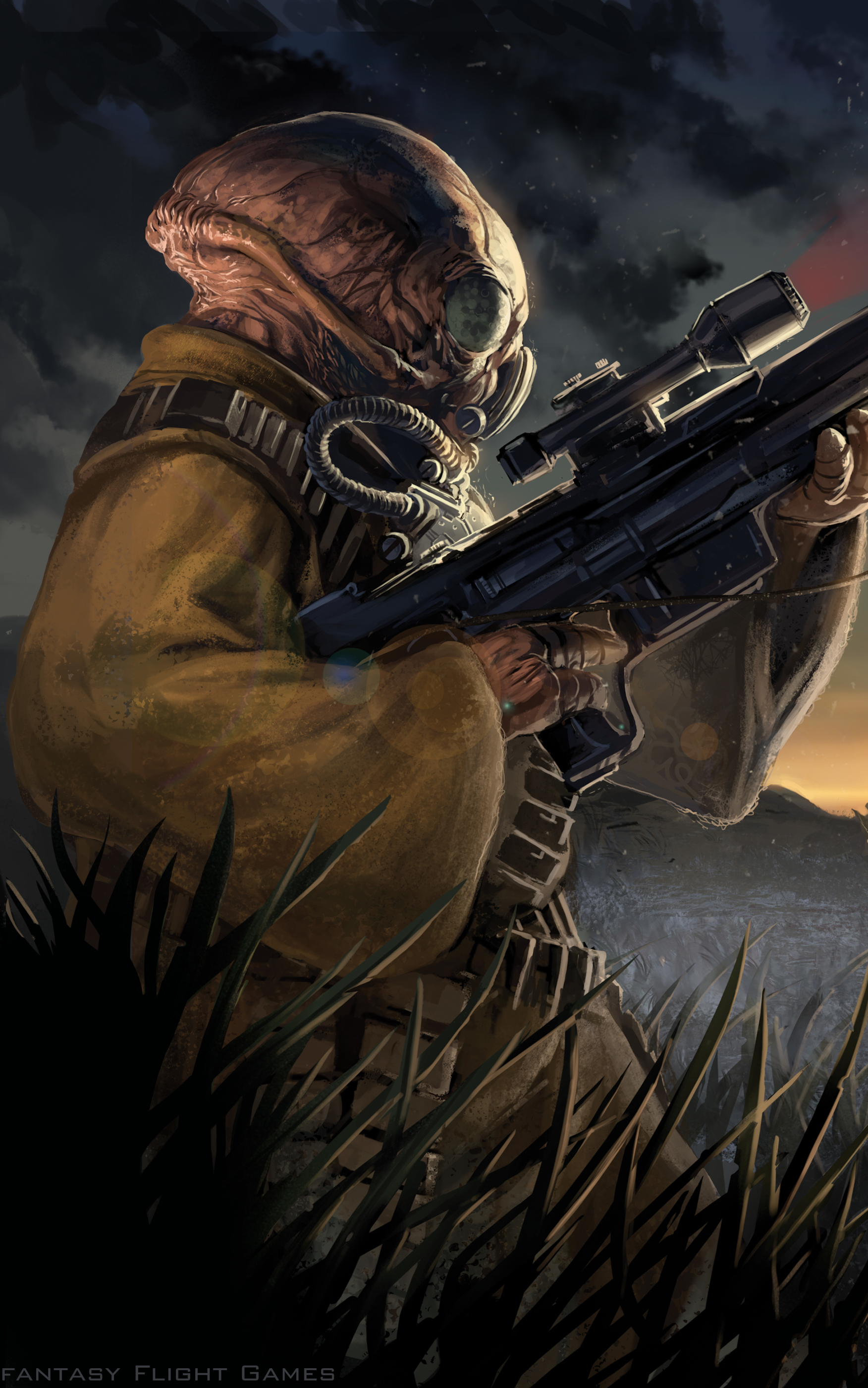 Gand sniper Art for the new Star Wars: Edge of the Empire Core Rulebook by arvalis