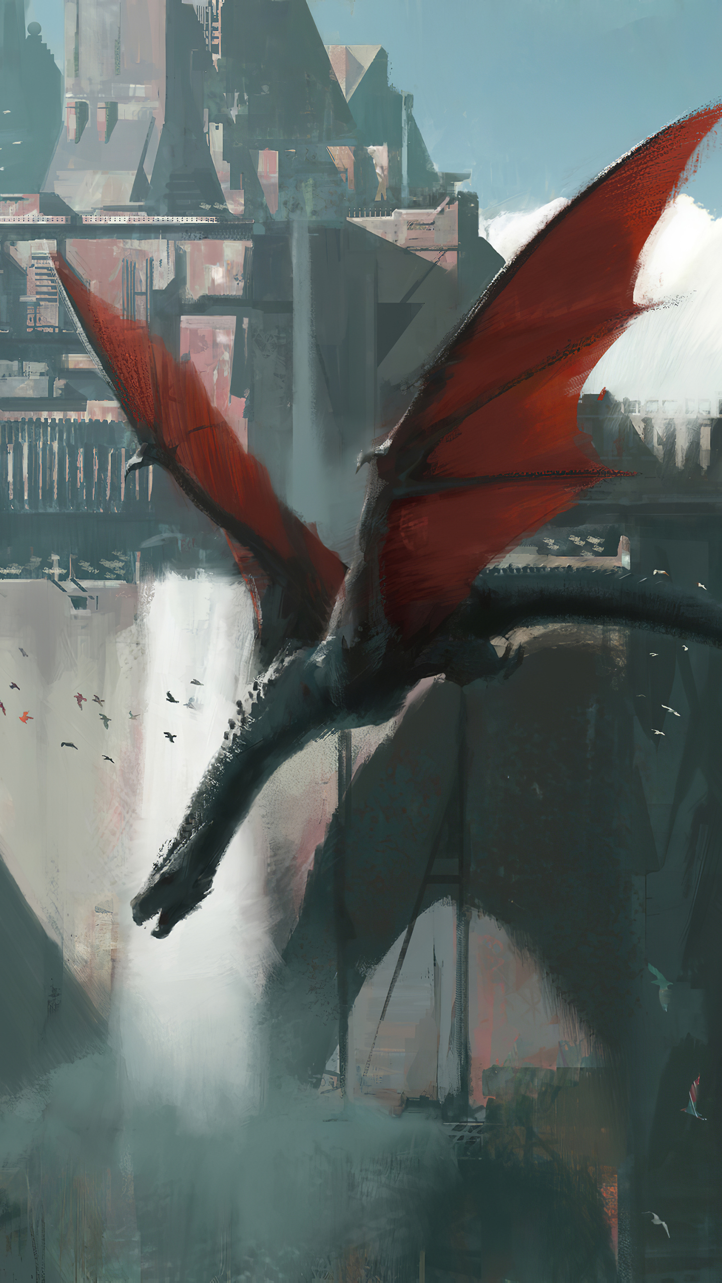 Fantasy Dragon Phone Wallpaper by Swang