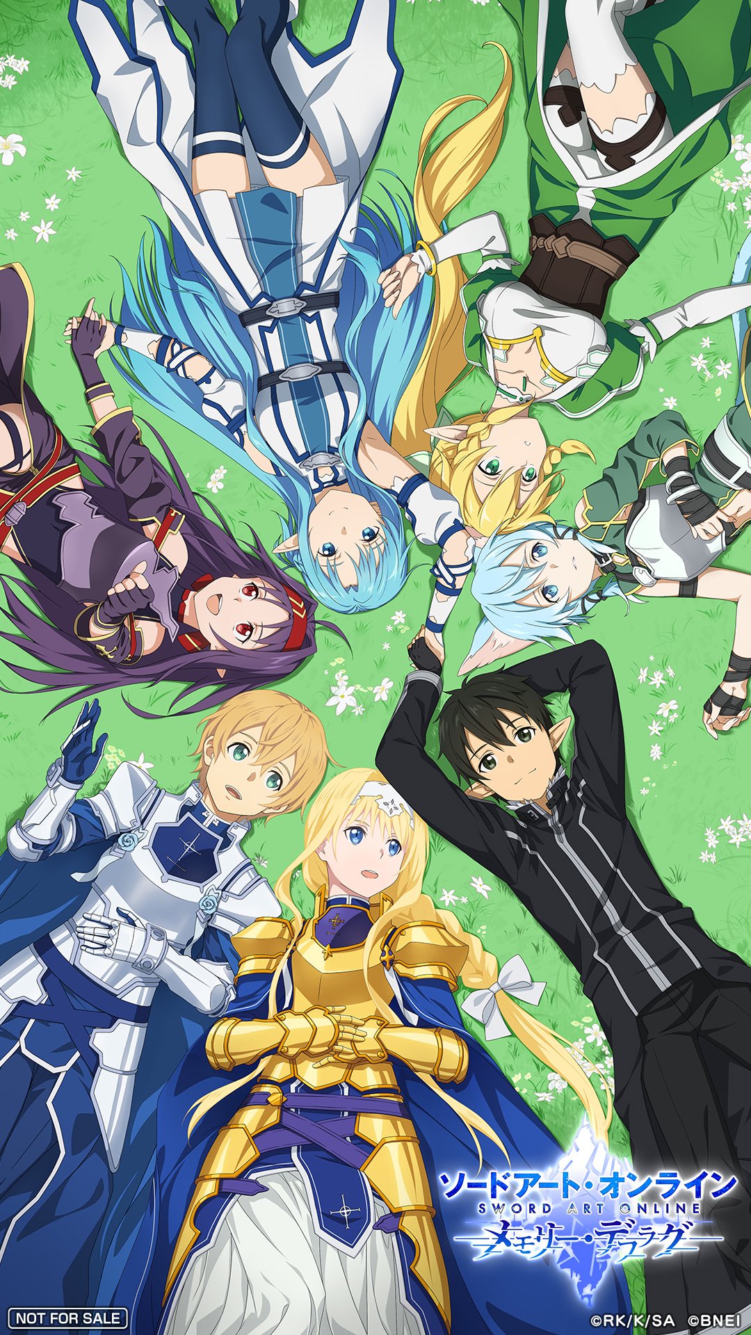 Download Asuna Yuuki Kazuto Kirigaya Leafa (Sword Art Online) Yuuki Konno Shino Asada Alice Zuberg Eugeo (Sword Art Online) Kirito (Sword Art Online) Video Game Sword Art Online: Memory Defrag Kirito And Asuna Phone Wallpaper