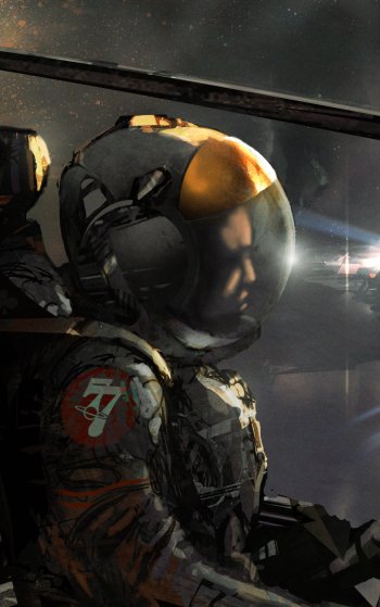 futuristic pilot Sci Fi spaceship Phone Wallpaper