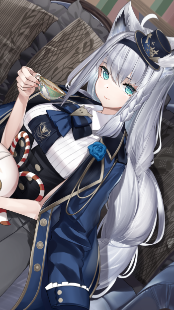 Shirakami Fubuki Anime Virtual Youtuber Phone Wallpaper